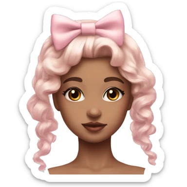 beautiful realistic coquette aesthetic light pink bow  sticker