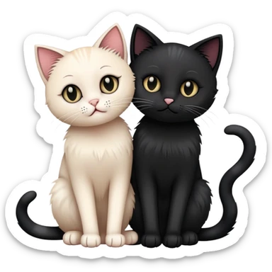 two emo cats in love sticker