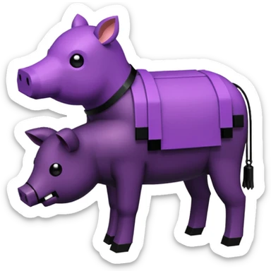 enderman minecraft chevauchant un cochon (clash royale sticker