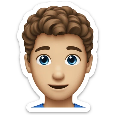 Brown hair blue eyed boy sticker