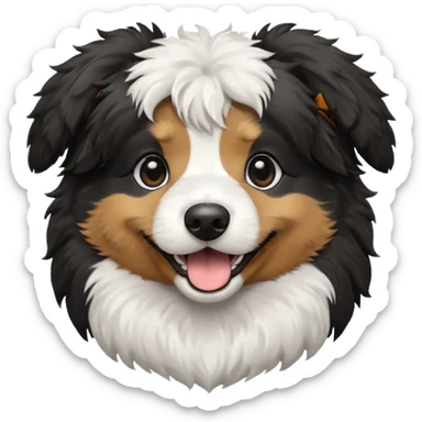 Mini Black and White Aussie-Doodle mix dog sticker