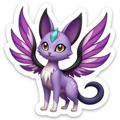 Meloetta-Purrloin-Noibat-Pokémon-Fakémon-fusion-hybrid-creature sticker