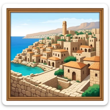 Byblos Old City Landmark Emoji – Portraying the historic stone houses, narrow streets, and Phoenician ruins. sticker