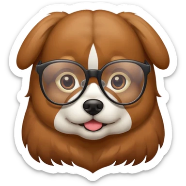 Dog with glasses  sticker