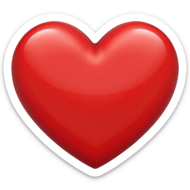 scarlet colored heart sticker