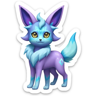 Fluffy celestial Glaceon-Espeon-Umbreon-hybrid, full body sticker