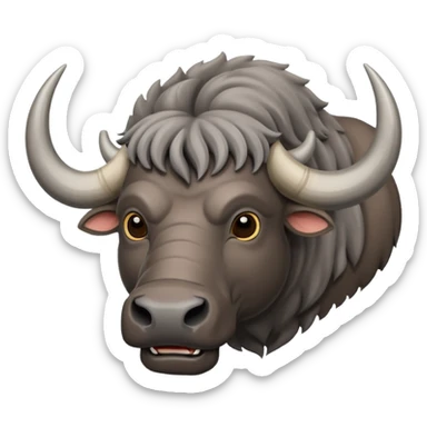 A gray african buffalo sticker