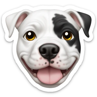 White pitbull with black spot over eye sticker