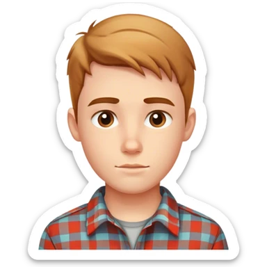 handsome boy in plaid shirt  sticker