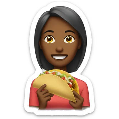 Woman eating taco sticker