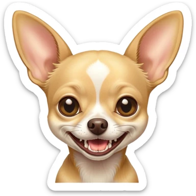 Skinny ugly Chihuahua with one long tooth sticker
