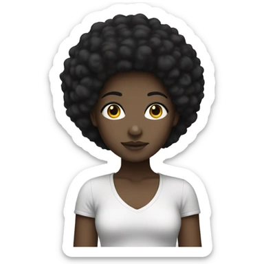 white gurl with a black afro sticker