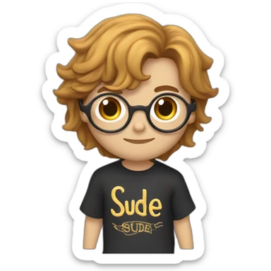 Harry Potter wears a T-shirt with the word Sude on it sticker