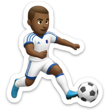 White French football player shooting the ball sticker