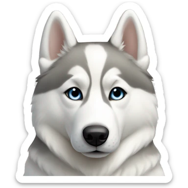 White Siberian husky with bone sticker