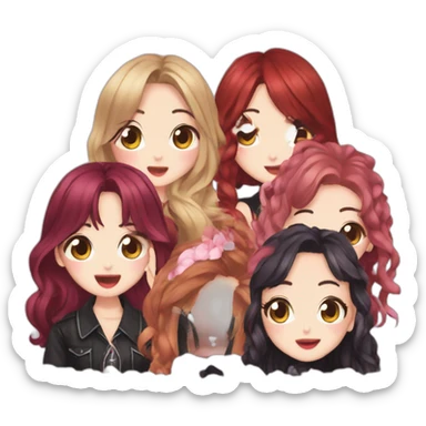 five members of (g)i-dle performing sticker