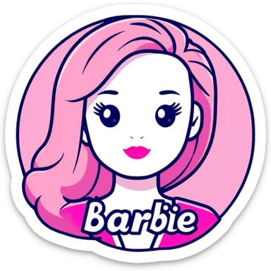 Barbie logo in pink sticker
