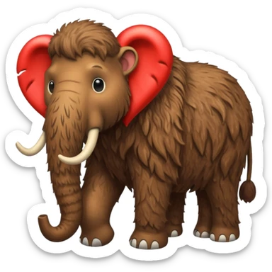 mamut lanudo con corazon para copiar y pegar en chat sticker