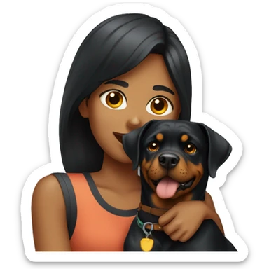 Girl with rottweiler sticker