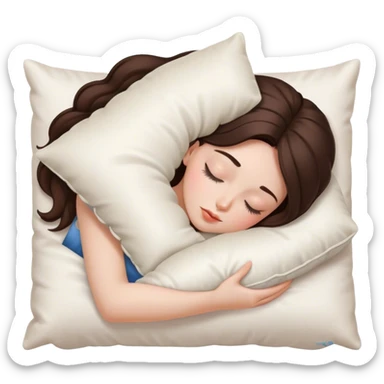 sleeping beauty brunette white girl with a silk pillow sticker