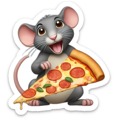NYC rat eating pizza sticker