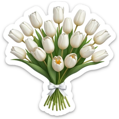 white tulip bouquet  sticker