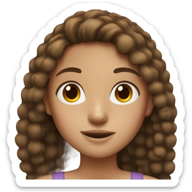 Girl with brown hair and freckles sticker