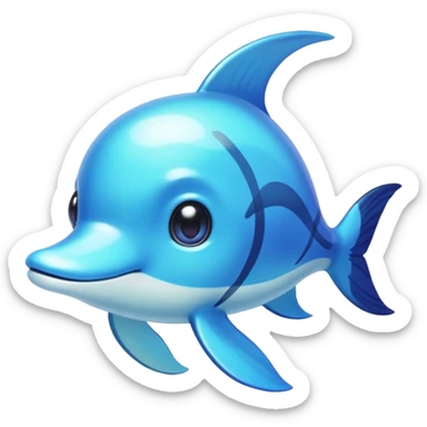 Cute shiny colorful aquatic tropical animal hybrid Fakemon full body sticker