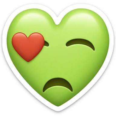 pistachio green colour broken heart  sticker