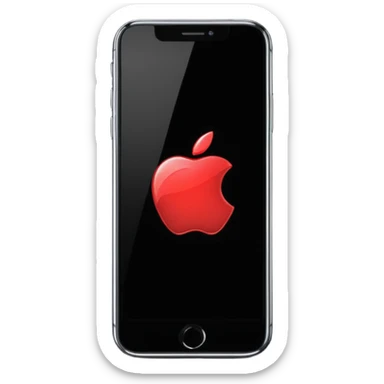 iPhone Apple logo on a black phone screen sticker