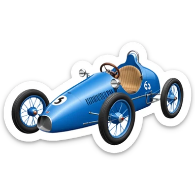 Lowered Bugatti racing cyclekart with advanced suspension  sticker