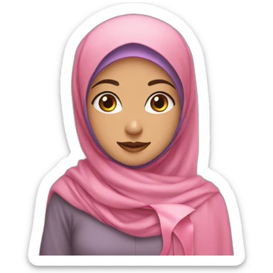 Cute hijabi with ribbon sticker