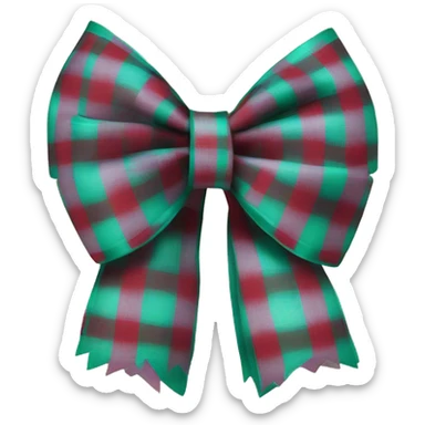 Plaid Christmas bow  sticker
