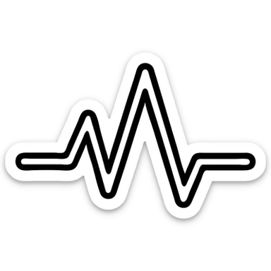 Change the pulse icon color to red, keep the style with bold black outlines and transparent background. sticker