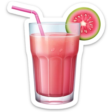 A glass of pink guava juice sticker