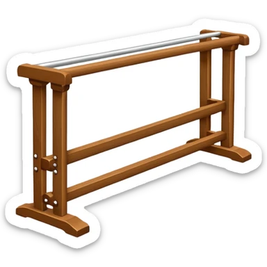 Ballet Barre, flat design emoji, with rich details, no face on objects, white background sticker