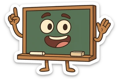 school blackboard, cartoon style sticker