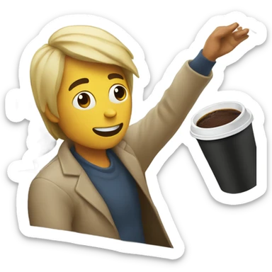 Person throwing coffee out of the car window sticker