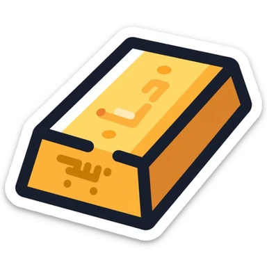 metal ingot, gold bar sticker