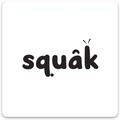 'squak' word in playful hand-drawn doodle style sticker