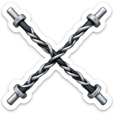 An H made of black and silver barbwire sticker