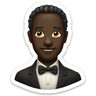 charming dark-skinned gentleman portrait sticker