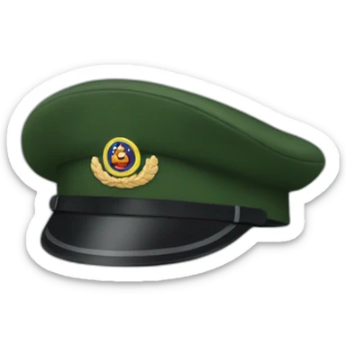 a dark green Military cap sticker
