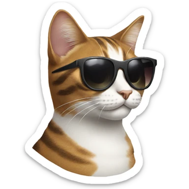 Cat with sunglasses sticker