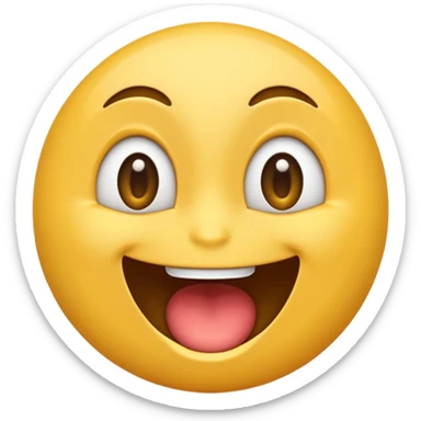 emoji with a wide open mouth, eyes wide, showing both laughter and surprise sticker