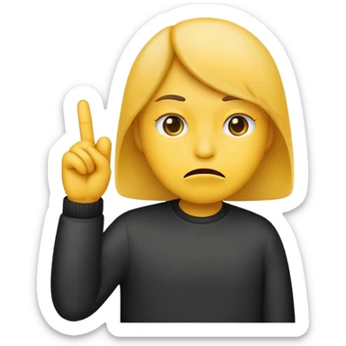 emoji face making a shushing gesture while showing a middle finger sticker