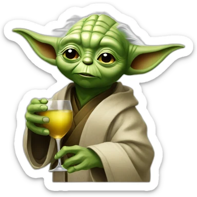 Yoda drink wine  sticker