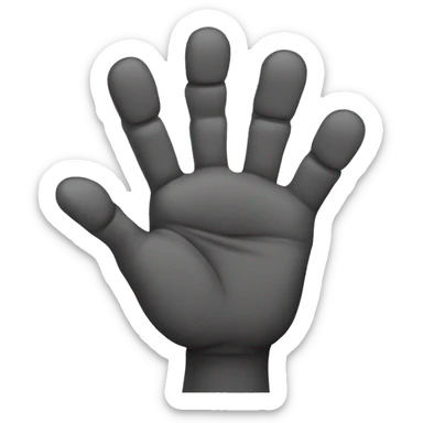 A Hand with 5 fingers the thumb is hidden in the pal of the hand and the middle and ring overlap eachoher  sticker