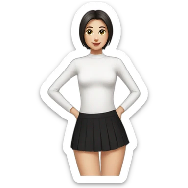 white-knickers-long-white-socks-black-skirt sticker