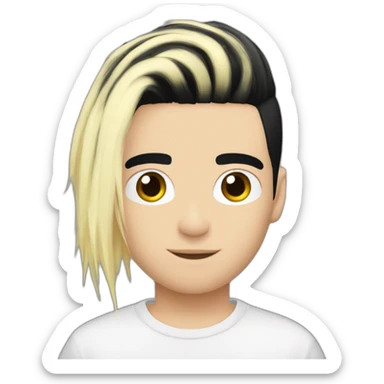 Bill Kaulitz black hair down with blonde highlights emo sticker